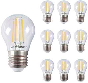 10x E27 LED Filament - 4 Watt 470 lumen - 2700K warm wit licht - Grote fitting - Vervangt 40 Watt - G45 vorm