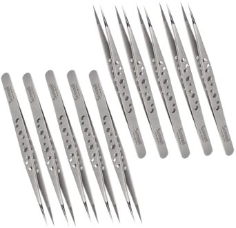 10x Electronics Pincet Esd Precisie Rvs Smd Bga Smt Telefoon Repair Hand Tool Wimper Enten Gereedschap ZM56 Scherpe Punt