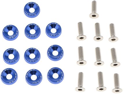 10x Geanodiseerd Draaide Aluminium Verzonken Wasmachines Cup Schroef Pakking Blauw