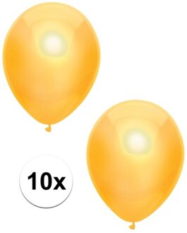 10x Gele metallic ballonnen 30 cm - Ballonnen Geel