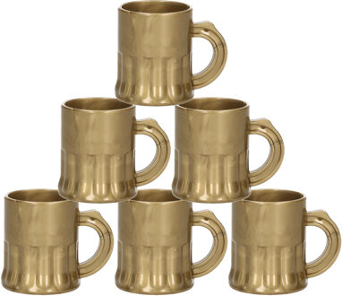 10x Gouden kunststof shotglaasjes 2,5 cl - Shotglazen Goudkleurig