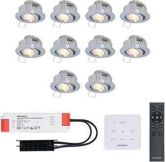 10x Granada - Mini LED spotjes 12V IP44 Dimbaar via Grijs