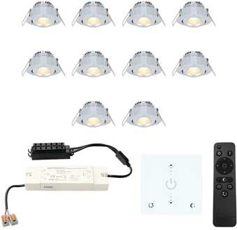 10x Granada - Mini LED spotjes 12V IP44 Dimbaar via Grijs