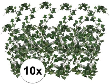 10x Groene klimop slinger plant Hedera Helix 180 cm - Kunstplanten/nepplanten - Woondecoraties