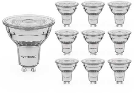 10x GU10 LED Spot - 4 Watt 345 Lumen - 4000K Neutraal wit - Dimbaar - Vervangt 50 Watt - LED-Reflector Transparant