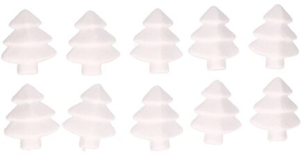 10x Hobby/DIY piepschuim kerstbomen 6 cm - Kerstboom maken - Knutselen basis materialen/hobby materiaal