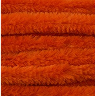 10x Hobbymateriaal chenillegaren oranje 14 mm x 50 cm