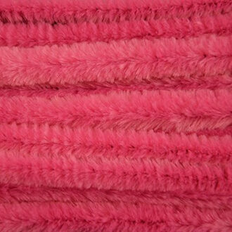 10x Hobbymateriaal chenillegaren roze 14 mm x 50 cm