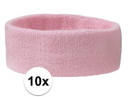10x Hoofd zweetbandje lichtroze