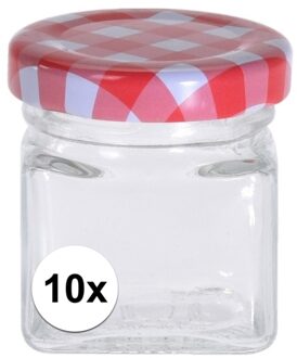 10x Jam potje met draaideksel 50 ml - Weckpotten Multikleur