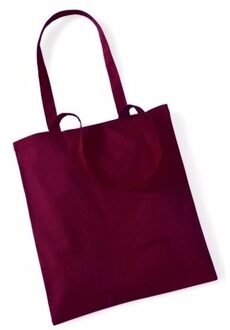 10x Katoenen boodschappentasjes bordeaux rood10 liter - Shoppers