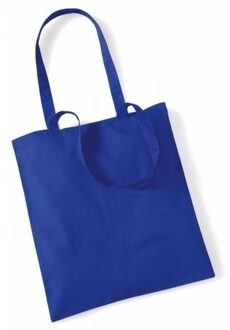 10x Katoenen schoudertasjes kobaltblauw 42 x 38 cm - 10 liter - Shopper/boodschappen tas - Tote bag - Draagtas