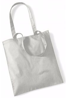 10x Katoenen Schoudertassen Draagtasjes Lichtgrijs 42 X 38 Cm - Shoppers