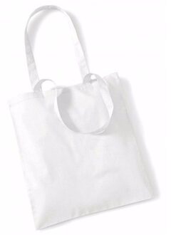 10x Katoenen schoudertassen draagtasjes wit 42 x 38 cm