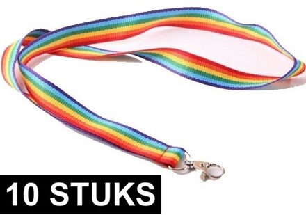 10x Keycords regenboog/rainbow kleuren