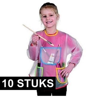 10x Knutsel schort met vakken voor kinderen