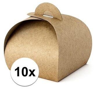 10x kraft cadeaudoosjes - bedankjes - goody bags doosjes - bruin