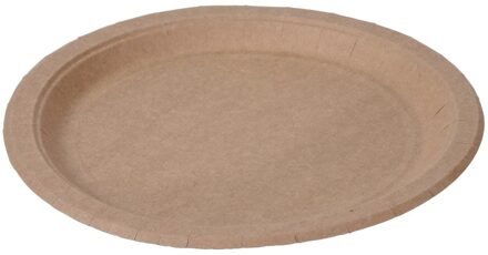 10x Kraft papieren bordjes 23 cm - Bordjes Bruin