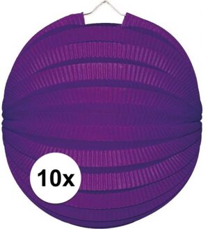 10x Lampionnen paars 22 cm