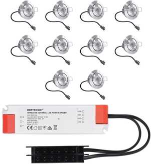 10x Lavanto - Mini LED spotjes 12V IP44 Grijs