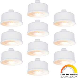 10x LED Module - Dimbaar - 3.8W 220lm - Dim to warm - Vervangt 50 Watt - GU10 fitting - Plat - Universele fitting Wit