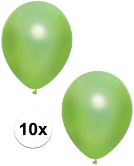 10x Lichtgroene metallic heliumballonnen 30 cm - Ballonnen