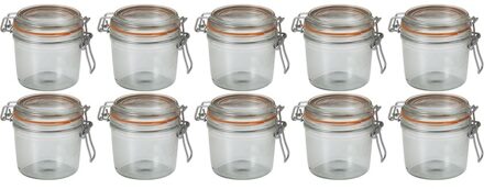 10x Luchtdichte weckpotten transparant glas 350 ml - Weckpotten