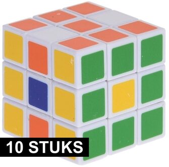 10x Magische kubus puzzel spelletjes 3,5 cm speelgoed Multi