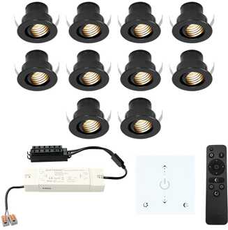 10x Medina - Mini LED spotjes 12V IP44 Dimbaar via Zwart