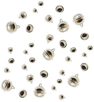 10x Metalen belletjes zilver met oog 20 mm hobby/knutsel benodigdheden