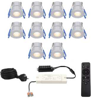 10x Milano - Mini LED spotjes 12V IP65 Dimbaar via Grijs