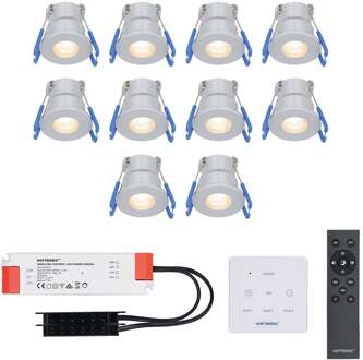 10x Milano - Mini LED spotjes 12V IP65 Grijs