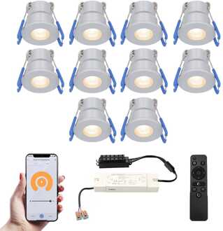 10x Milano - Mini LED spotjes 12V IP65 Zilver