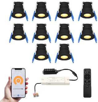 10x Milano - Mini LED spotjes 12V IP65 Zwart