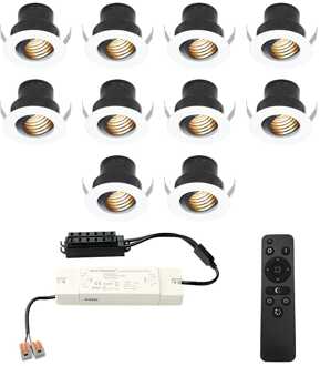 10x - Mini LED spotjes 12V IP44 Dimbaar via Wit