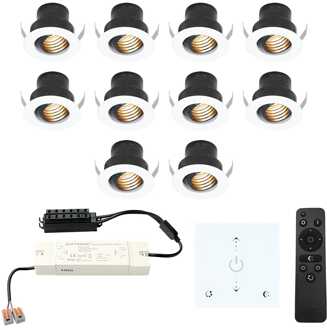 10x - Mini LED spotjes 12V IP44 Dimbaar via Wit