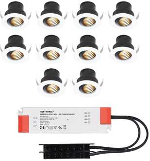10x - Mini LED spotjes 12V IP44 Wit