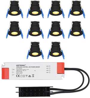 10x - Mini LED spotjes 12V IP65 Zwart