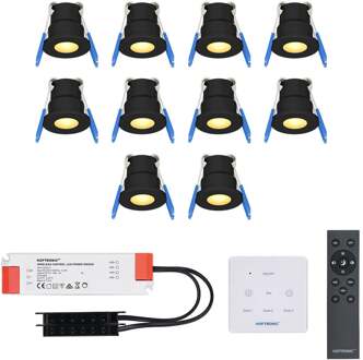 10x - Mini LED spotjes 12V IP65 Zwart