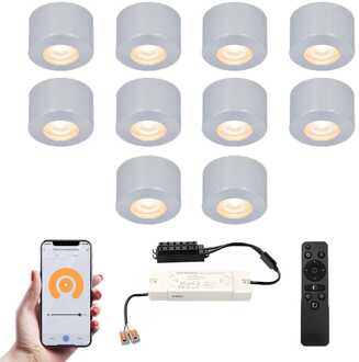 10x Navarra - Mini LED spotjes 12V IP44 Zilver