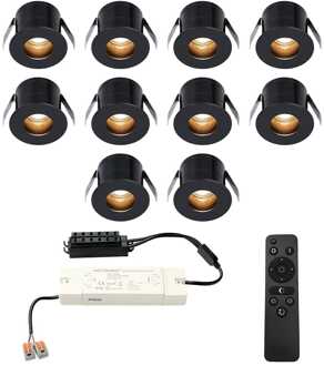 10x Olivia - Mini LED spotjes 12V IP44 Dimbaar via Zwart