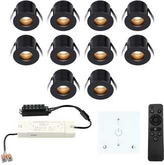 10x Olivia - Mini LED spotjes 12V IP44 Dimbaar via Zwart