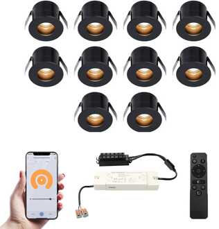 10x Olivia - Mini LED spotjes 12V IP44 Zwart