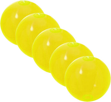 10x Opblaasbare strandbal neon geel 30 cm