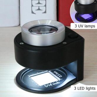 10X Optische Glazen Lens Vergrootglas Volledig Metalen Vouwen Linnen Tester Loupe Vergrootglas Met 6LED Lamp Draad Teller Vergrootglas
