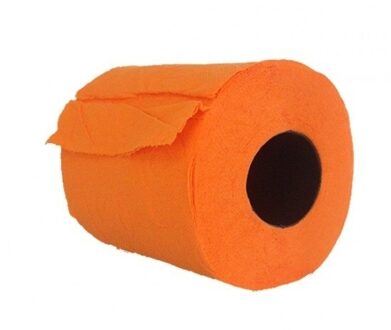 10x Oranje toiletpapier rol 140 vellen