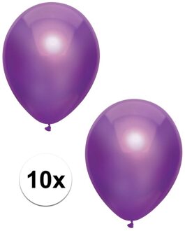 10x Paarse metallic heliumballonnen 30 cm - Ballonnen