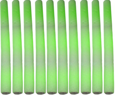 10x Partystaven met groen LED licht 48 cm