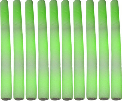 10x Partystaven met groen LED licht 48 cm