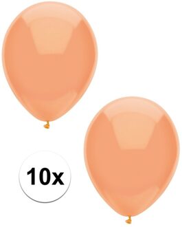 10x Perzik oranje metallic ballonnen 30 cm - Ballonnen